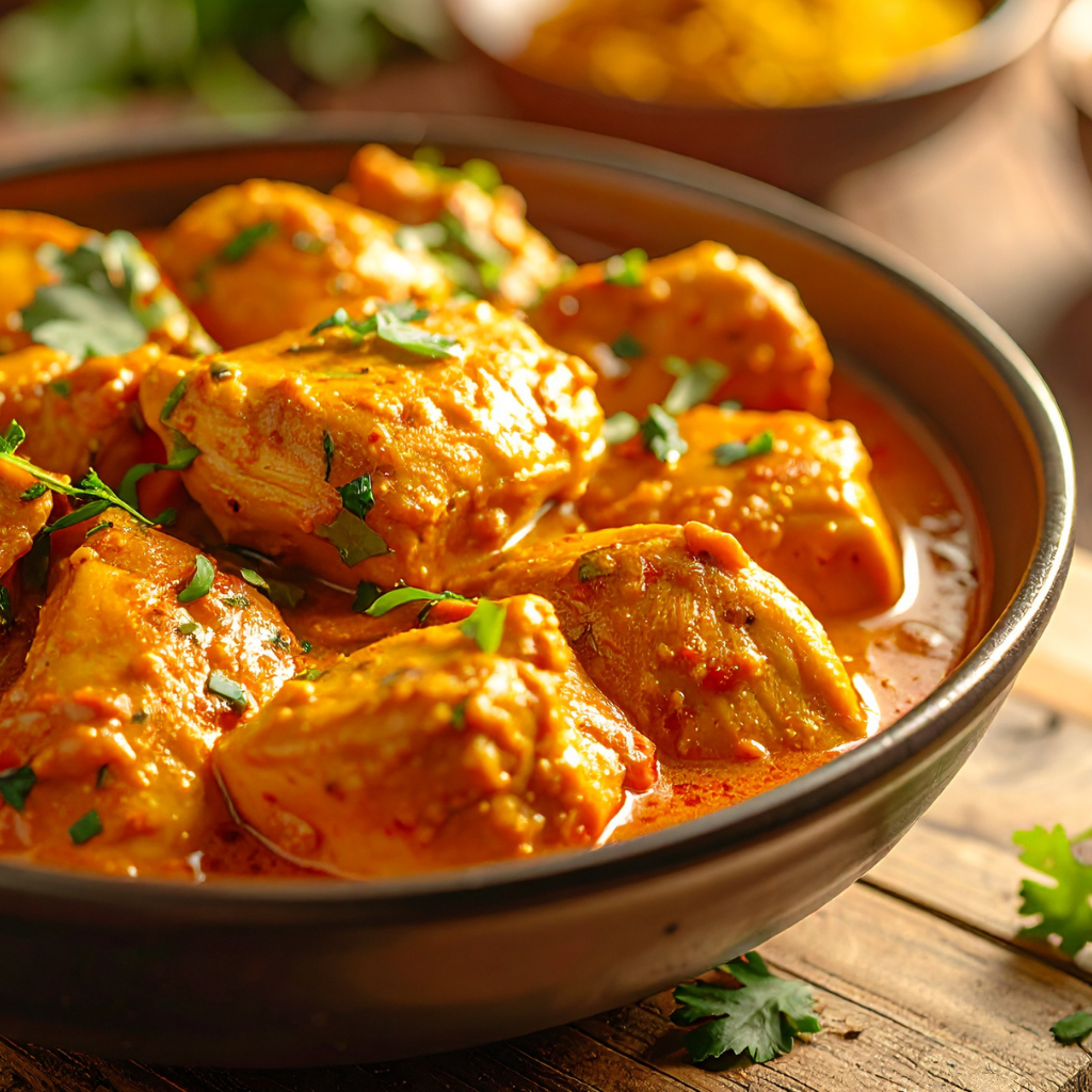 Fragrant Syrian chicken with saffron, ginger and lemon served warm